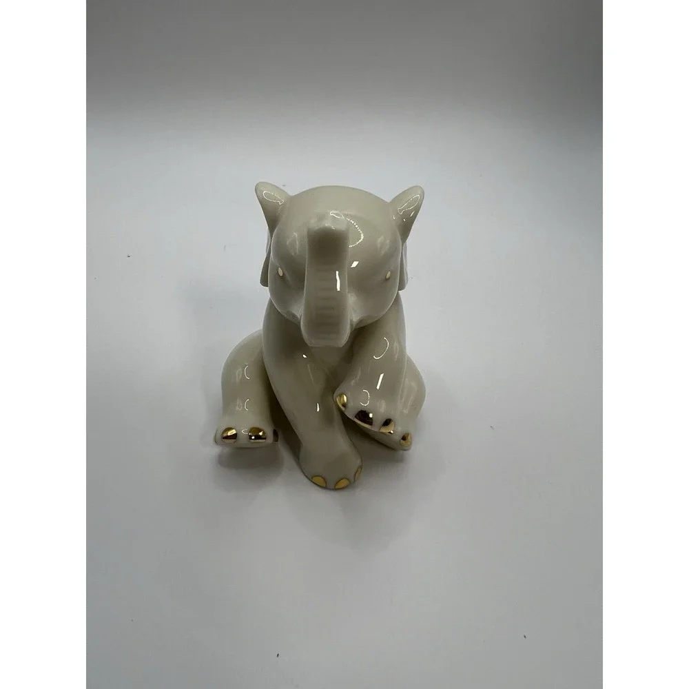 LENOX Porcelain Dolphins & Elephant Figurines 24k Gold Vintage (Lot of 3)